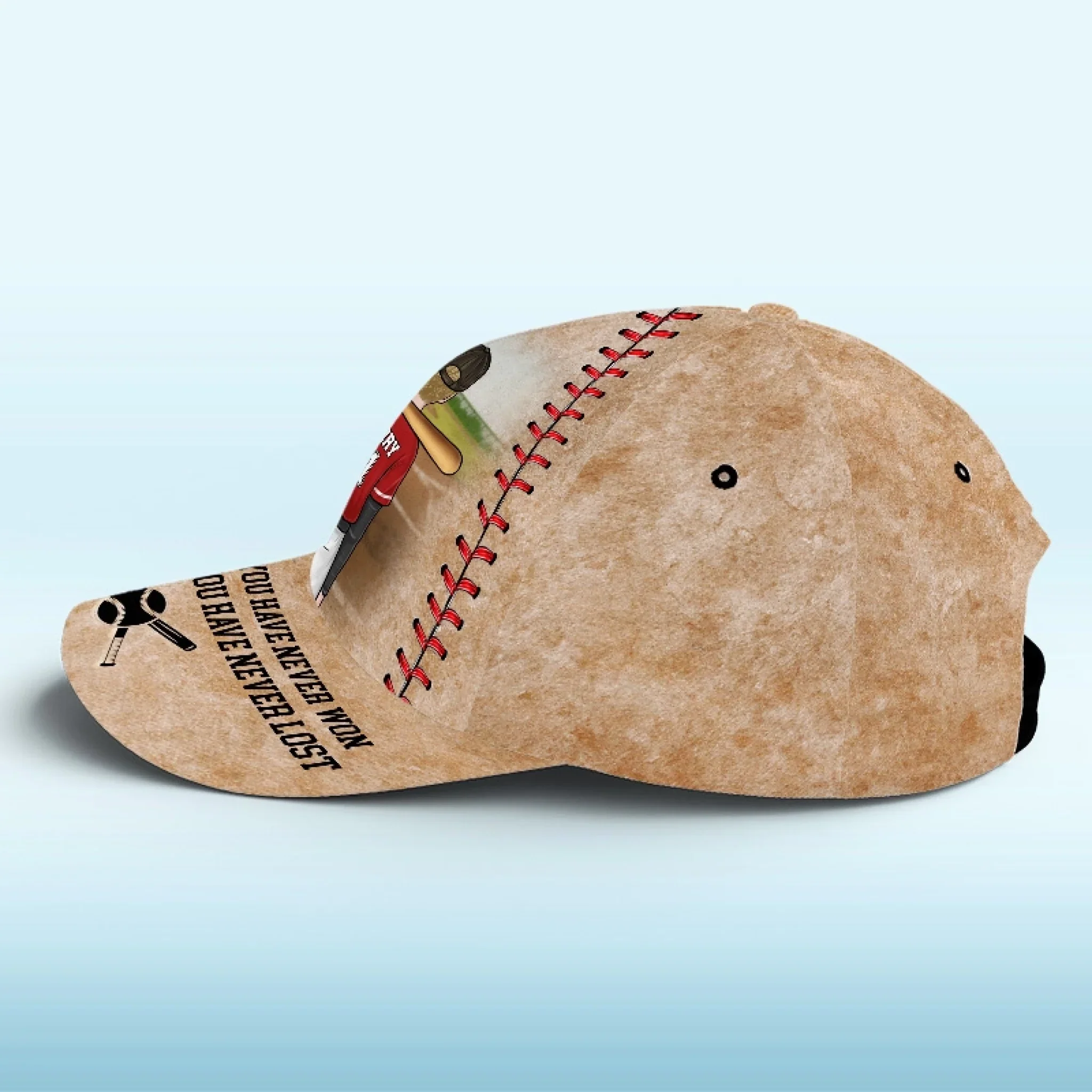 Practice Like You Have Never Won - Family Personalized Custom Hat, All Over Print Classic Cap - Gift For Family Members, Baseball Players, Baseball Lovers - Image 4