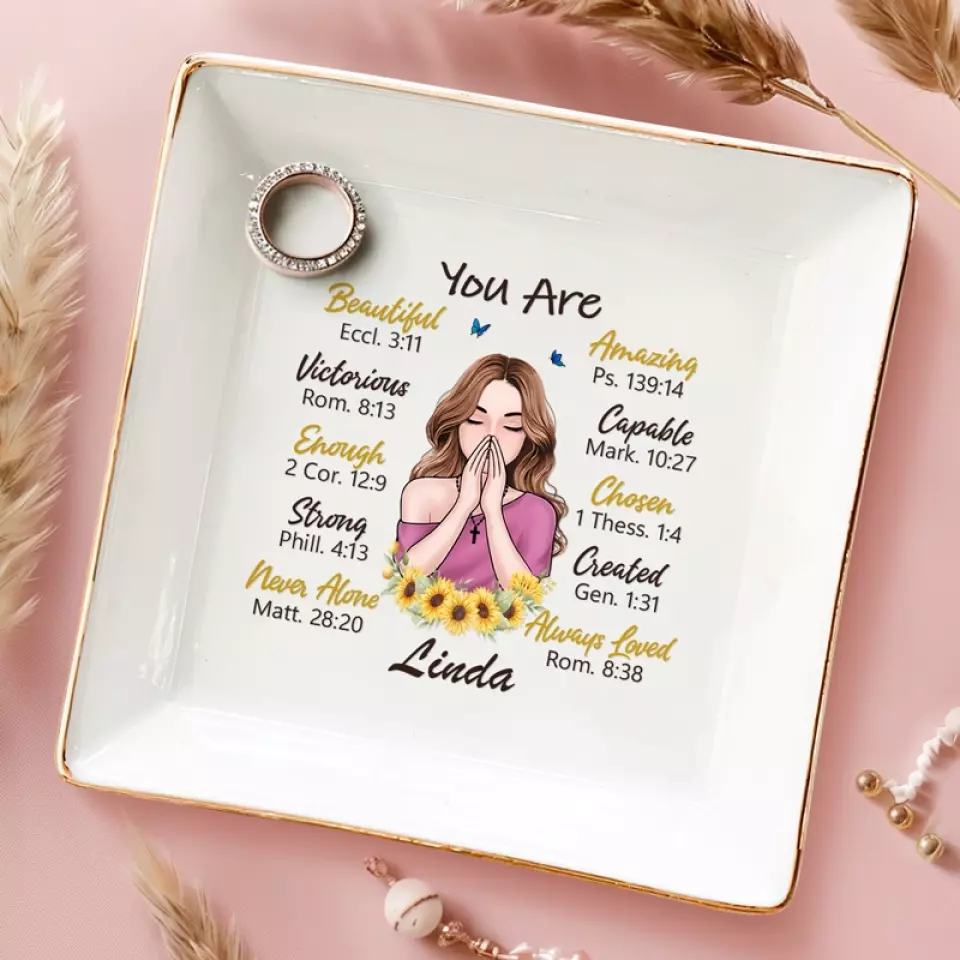 Praying For Your Strength And Comfort - Bestie Personalized Custom Jewelry Dish - Gift For Best Friends, BFF, Sisters - Image 3