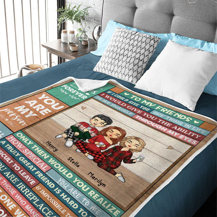 Pretend This Is A Hug From Me - Bestie Personalized Custom Blanket - Christmas Gift For Best Friends, BFF, Sisters - Image 5