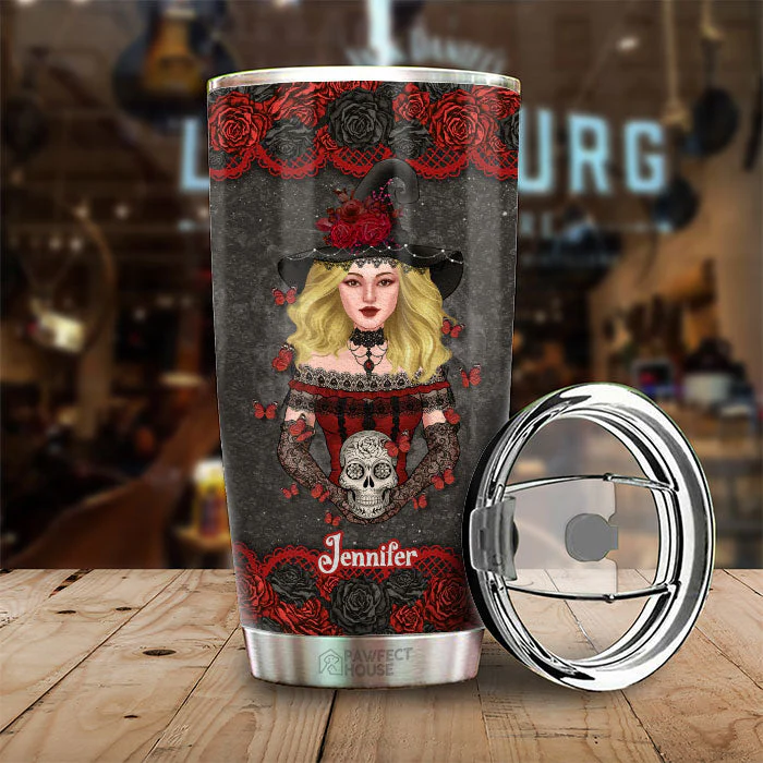 Princess By Day Witch By Night - Personalized Tumbler - Gift For Yourself, Halloween Gift - Image 2