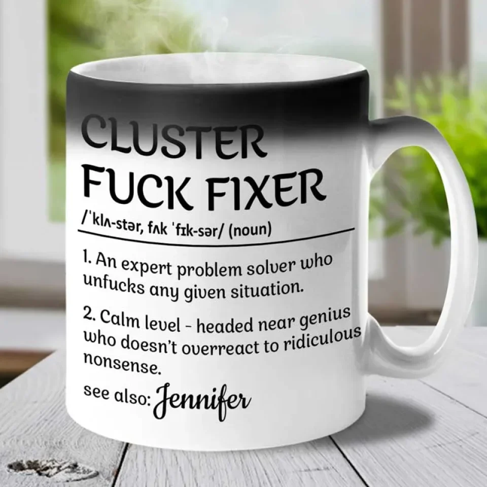 Professional Problem-Solving Ninja - Personalized Custom Color Changing Mug - Christmas Gift For Coworkers, Work Friends, Colleagues