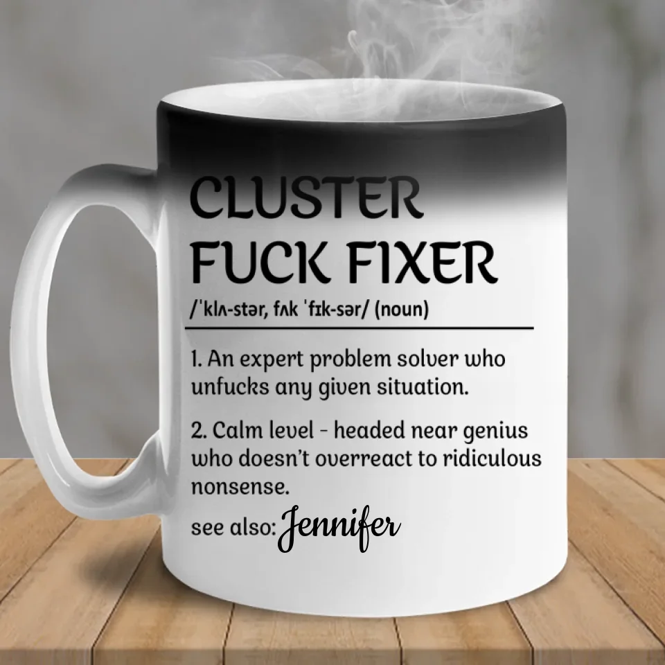 Professional Problem-Solving Ninja - Personalized Custom Color Changing Mug - Christmas Gift For Coworkers, Work Friends, Colleagues - Image 2