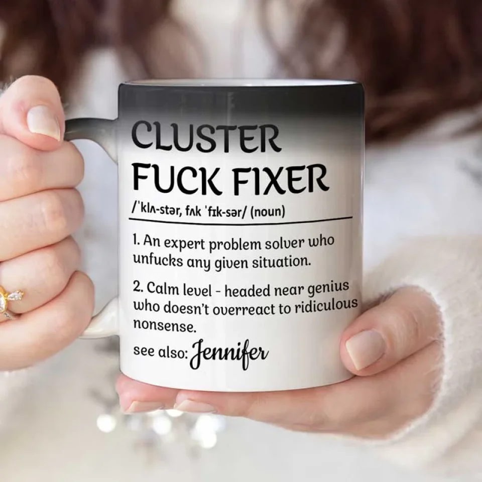 Professional Problem-Solving Ninja - Personalized Custom Color Changing Mug - Christmas Gift For Coworkers, Work Friends, Colleagues - Image 4