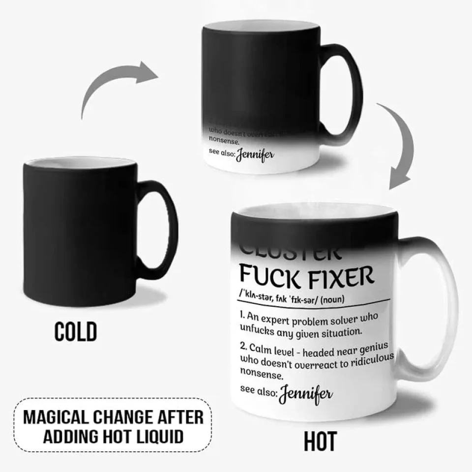 Professional Problem-Solving Ninja - Personalized Custom Color Changing Mug - Christmas Gift For Coworkers, Work Friends, Colleagues - Image 5