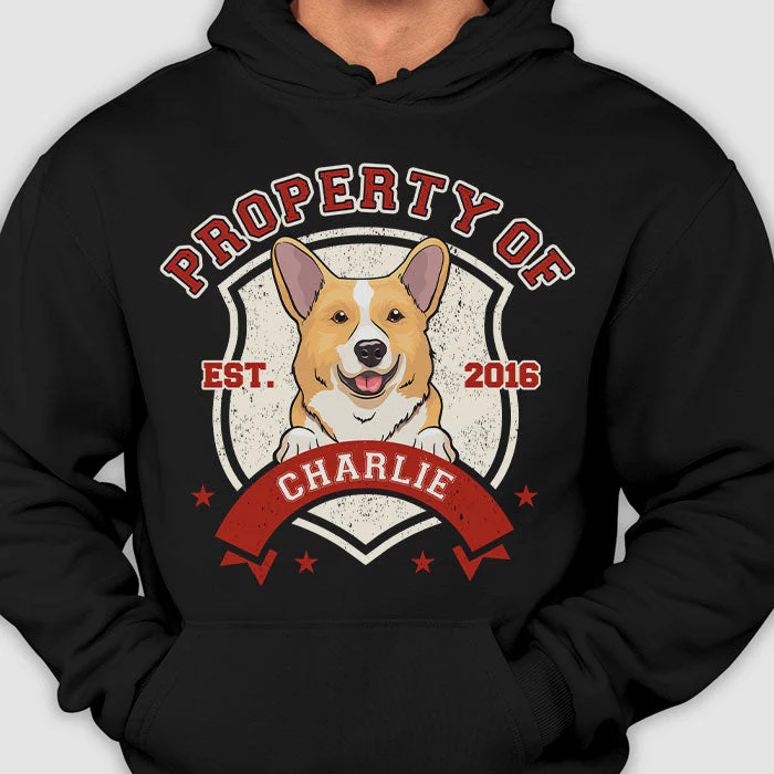 Property Of My Dog - Gift for Dog Lovers - Personalized Unisex T-Shirt, Hoodie - Image 3