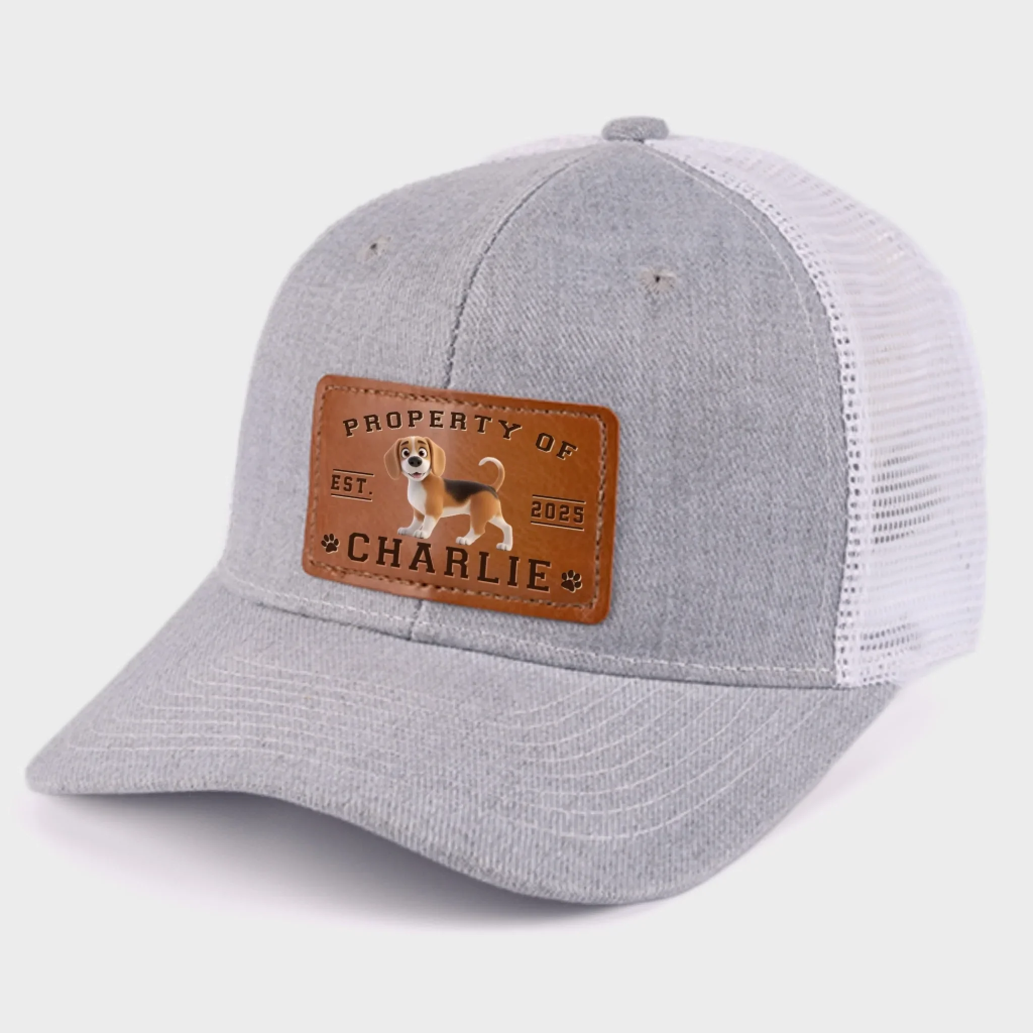 Property Of Paws - Dog Personalized Custom Leather Patch Hat - Father's Day, Gift For Pet Owners, Pet Lovers - Image 7