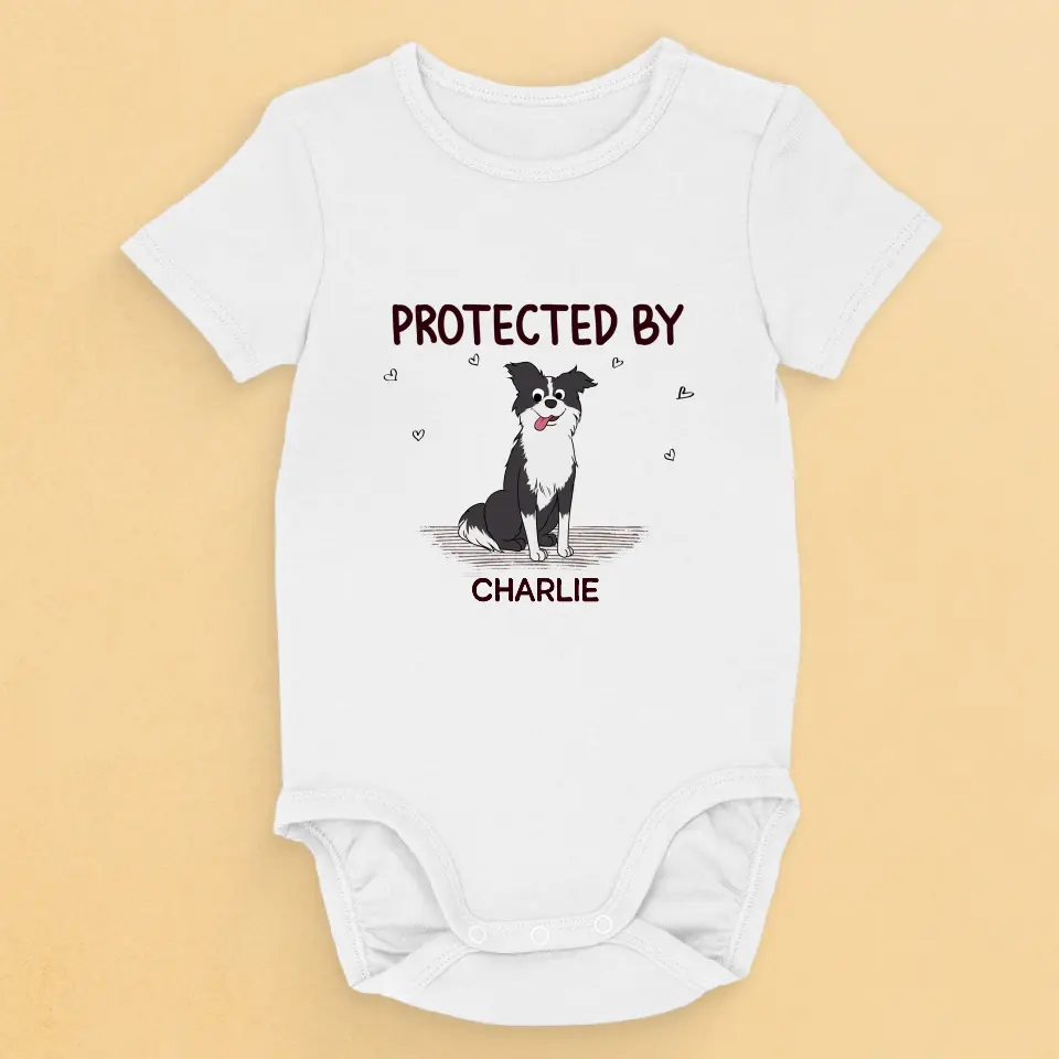 Protected By Friendly Army - Dog Personalized Custom Baby Onesie - Baby Shower Gift, Gift For Pet Owners, Pet Lovers - Image 2