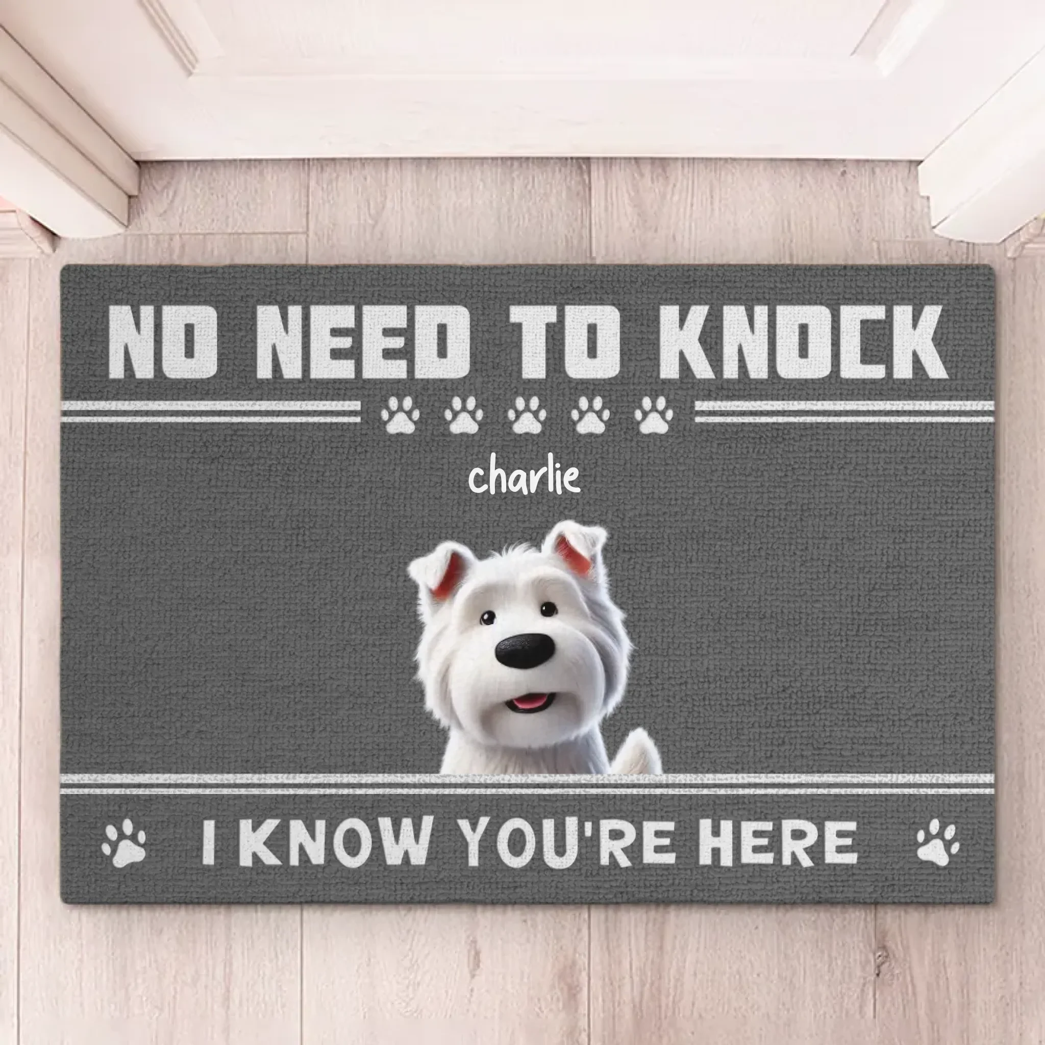 Protected By Fur, Claws, And An Attitude - Dog Personalized Custom Home Decor Decorative Mat - House Warming Gift For Pet Owners, Pet Lovers - Image 2