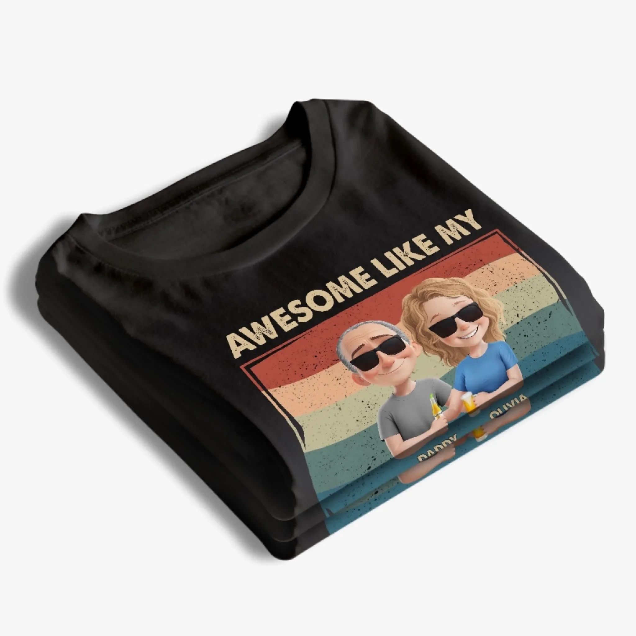Proud Dad Of An Awesome Girl - Family Personalized Custom Unisex T-shirt, Premium T-shirt, Hoodie - Father's Day, Gift For Dad - Image 4