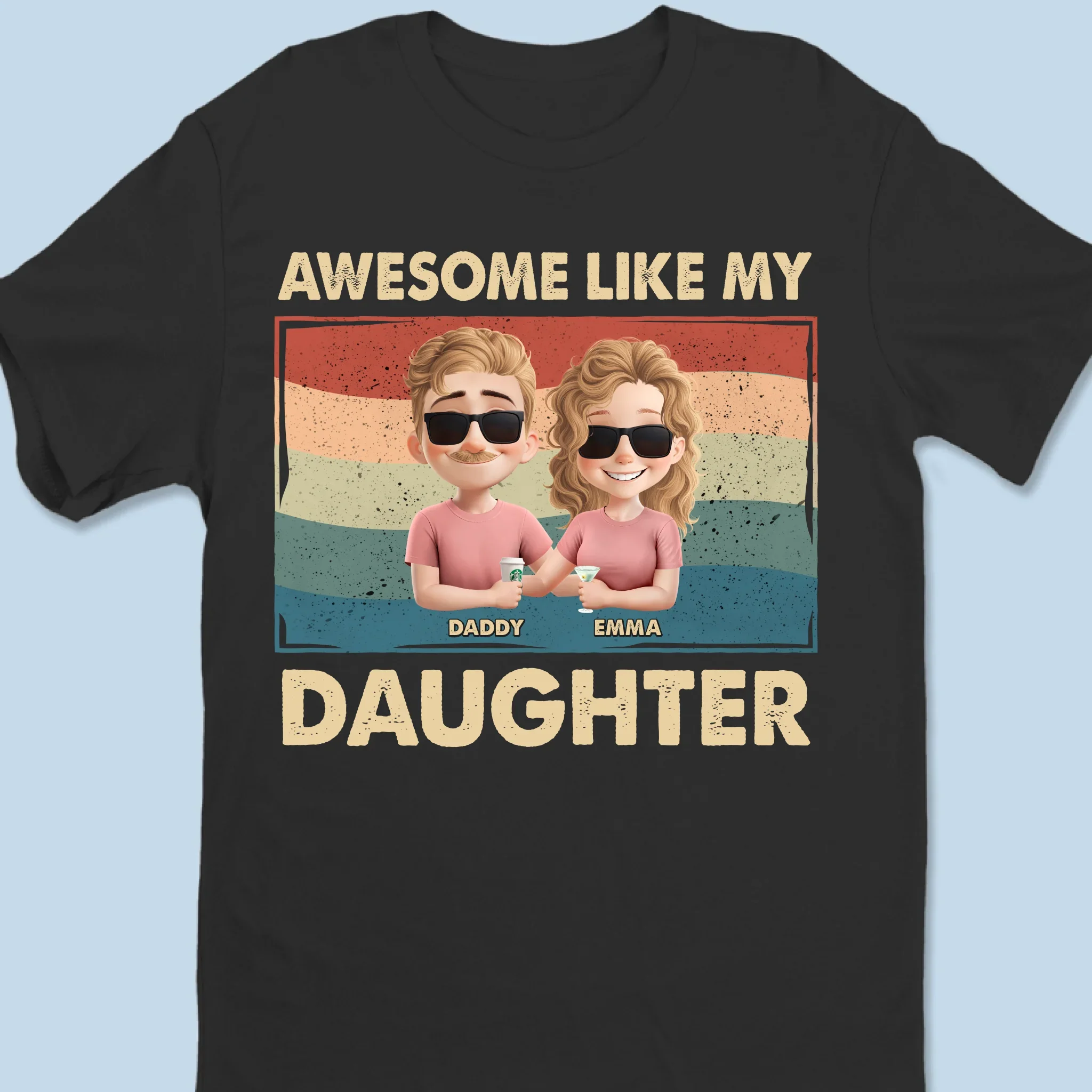 Proud Dad Of An Awesome Girl - Family Personalized Custom Unisex T-shirt, Premium T-shirt, Hoodie - Father's Day, Gift For Dad - Image 6
