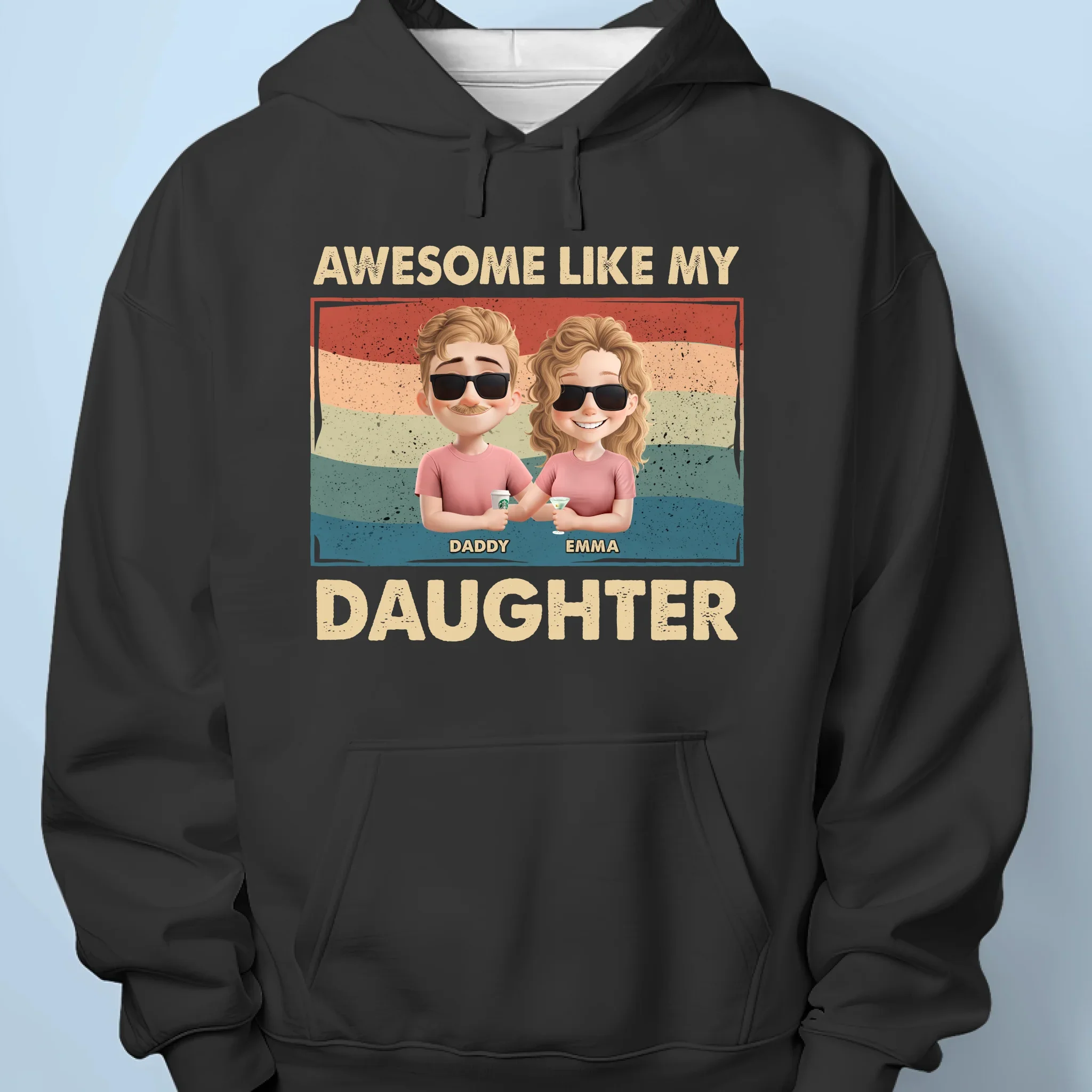Proud Dad Of An Awesome Girl - Family Personalized Custom Unisex T-shirt, Premium T-shirt, Hoodie - Father's Day, Gift For Dad - Image 7
