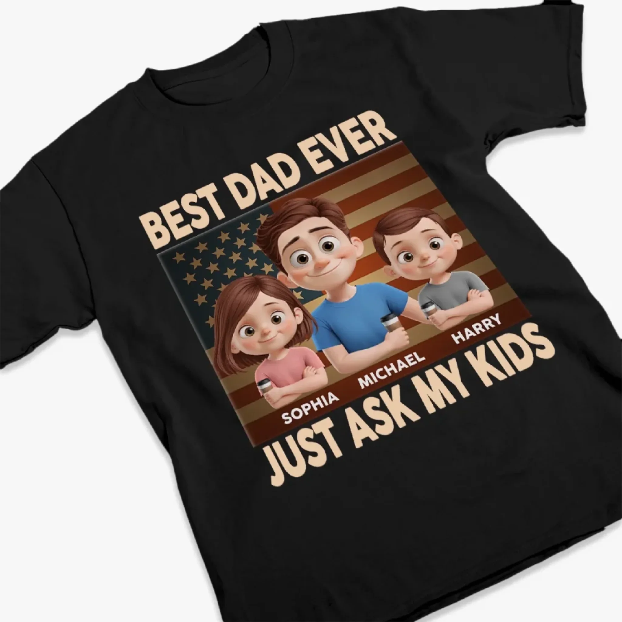 Proud Dad Of Awesome Kids - Family Personalized Custom Unisex T-shirt, Premium T-shirt, Hoodie - Father's Day, Gift For Dad, Grandpa - Image 3