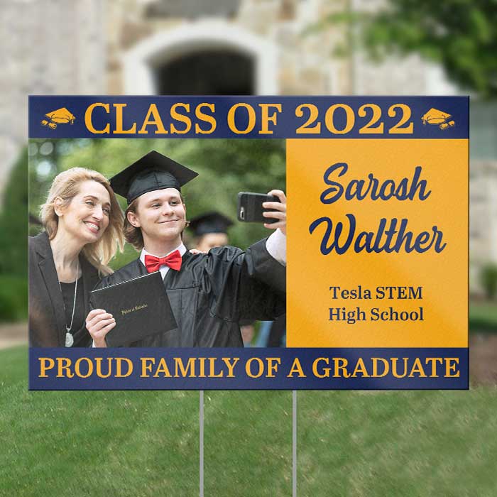 Proud Family Of A Graduate - Upload Image, Personalized Yard Sign - Image 3