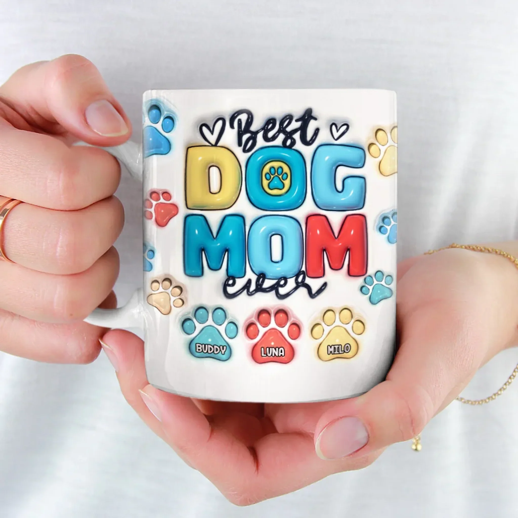 Proud Pet Mom - Dog & Cat Personalized Custom 3D Inflated Effect Printed Mug - Gift For Pet Owners, Pet Lovers - Image 4