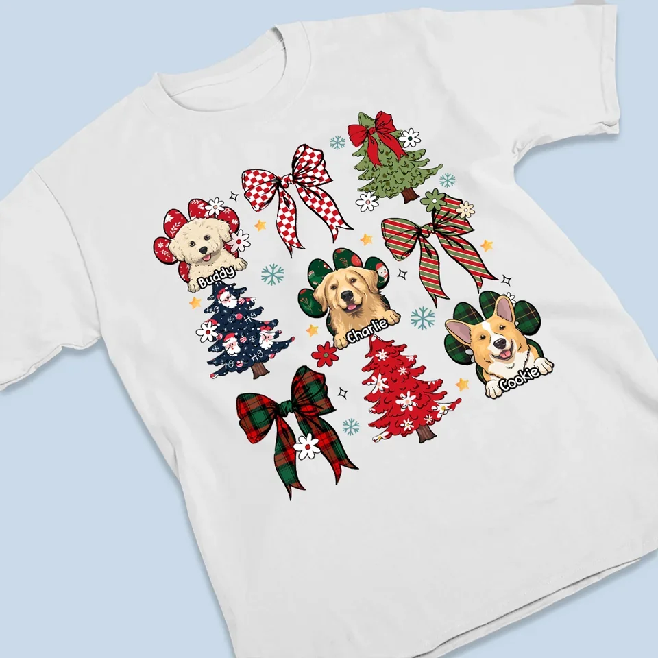 Purring Into The Holiday Spirit - Dog & Cat Personalized Custom Unisex T-shirt, Premium T-shirt, Hoodie - Christmas Gift For Pet Owners, Pet Lovers - Image 3