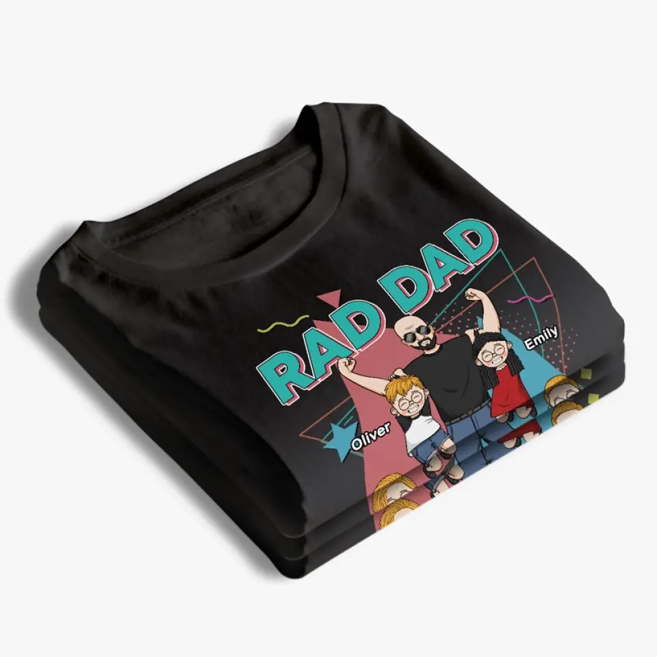 Rad Dad - Family Personalized Custom Unisex T-shirt, Hoodie, Sweatshirt - Gift For Dad - Image 4