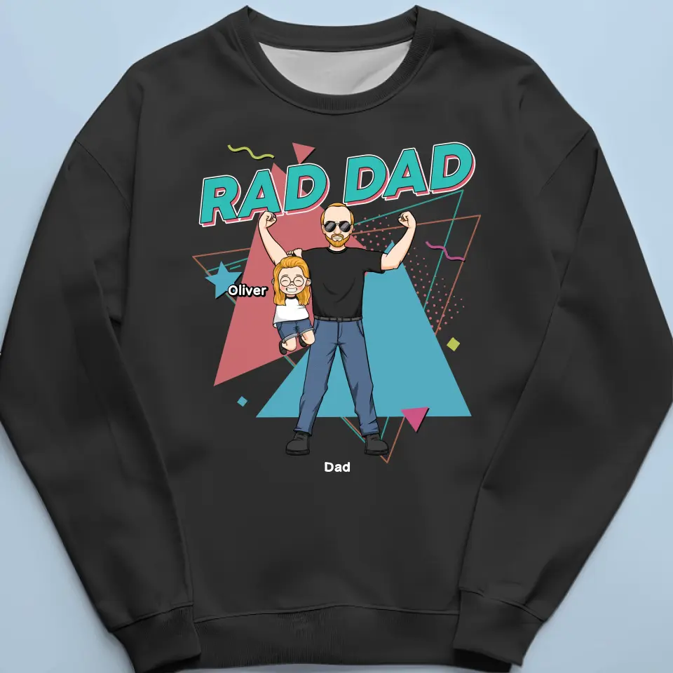 Rad Dad - Family Personalized Custom Unisex T-shirt, Hoodie, Sweatshirt - Gift For Dad - Image 6