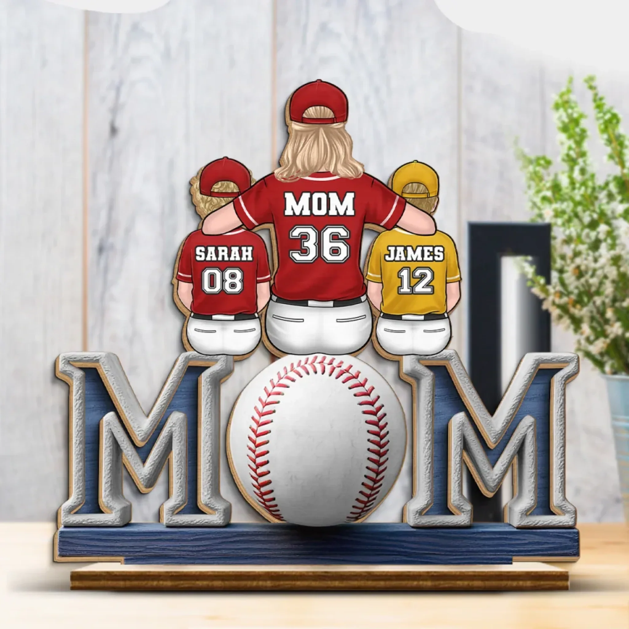 Raising Champions With Love - Family Personalized Custom Shaped 2-Layered Wooden Plaque With Flat Stand - Mother's Day, House Warming Gift For Mom, Sport Lovers, Sport Players - Image 3