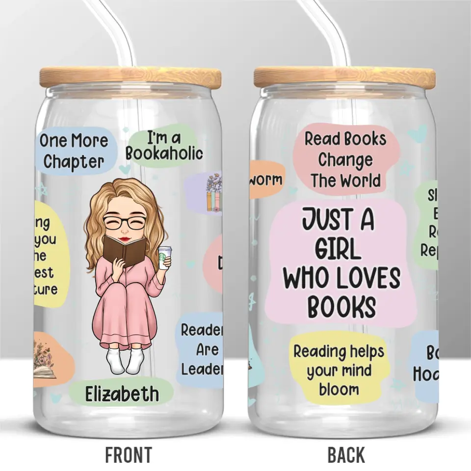 Read Books Change The World - Book Lovers Personalized Custom Glass Cup, Iced Coffee Cup - Gift For Book Lovers - Image 2