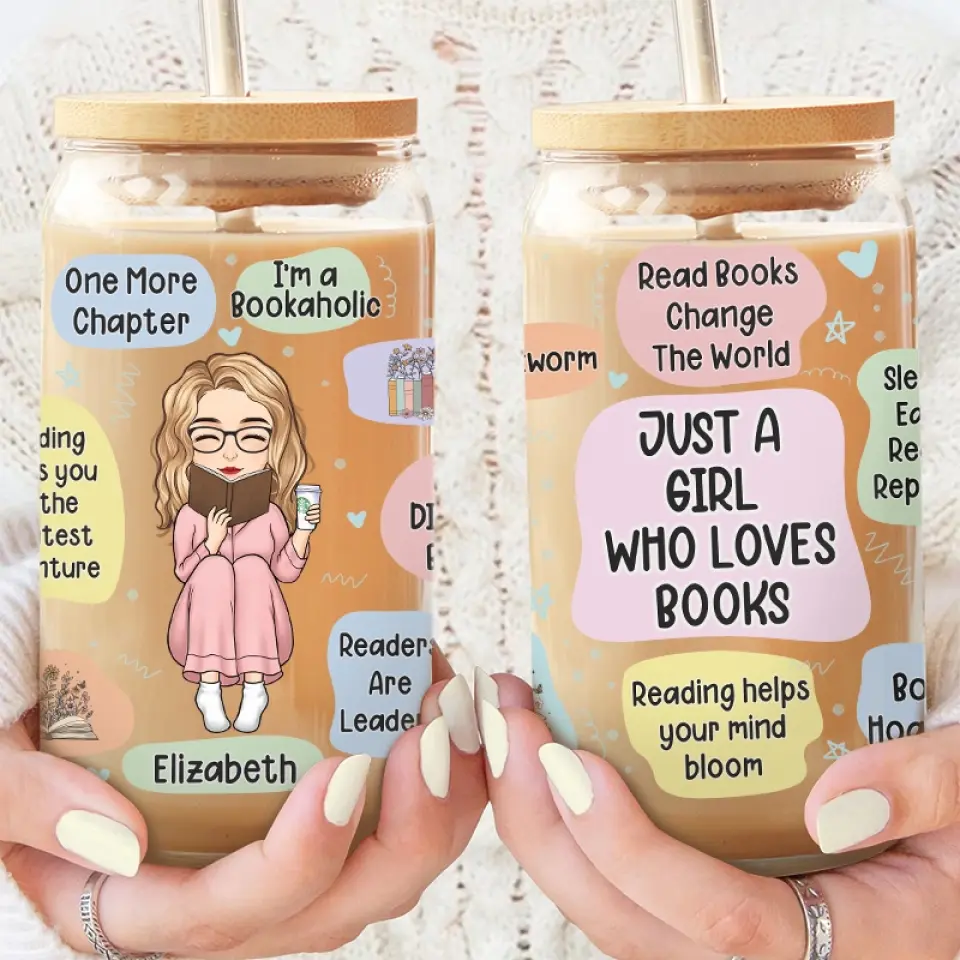 Read Books Change The World - Book Lovers Personalized Custom Glass Cup, Iced Coffee Cup - Gift For Book Lovers - Image 3
