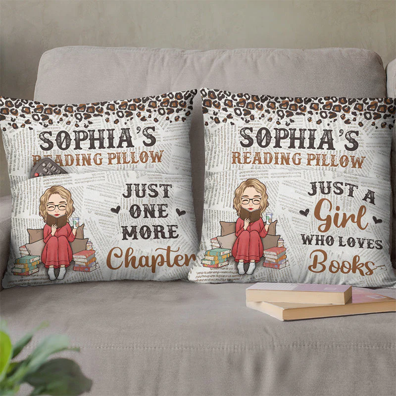 Reading Pillow Just One More Chapter - Personalized Custom Pocket Pillow - Gift For Book Lovers - Image 2