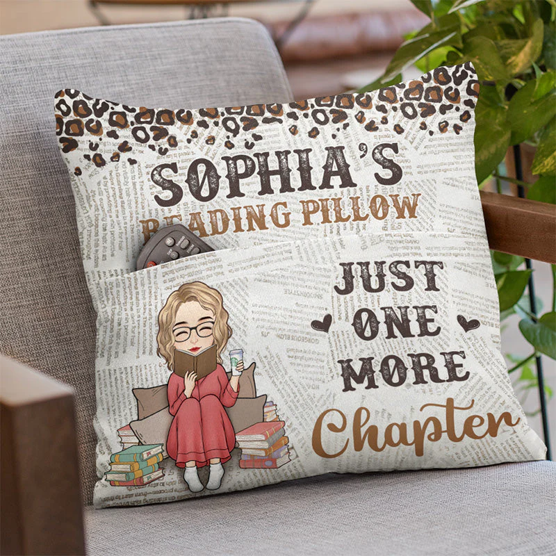 Reading Pillow Just One More Chapter - Personalized Custom Pocket Pillow - Gift For Book Lovers - Image 3