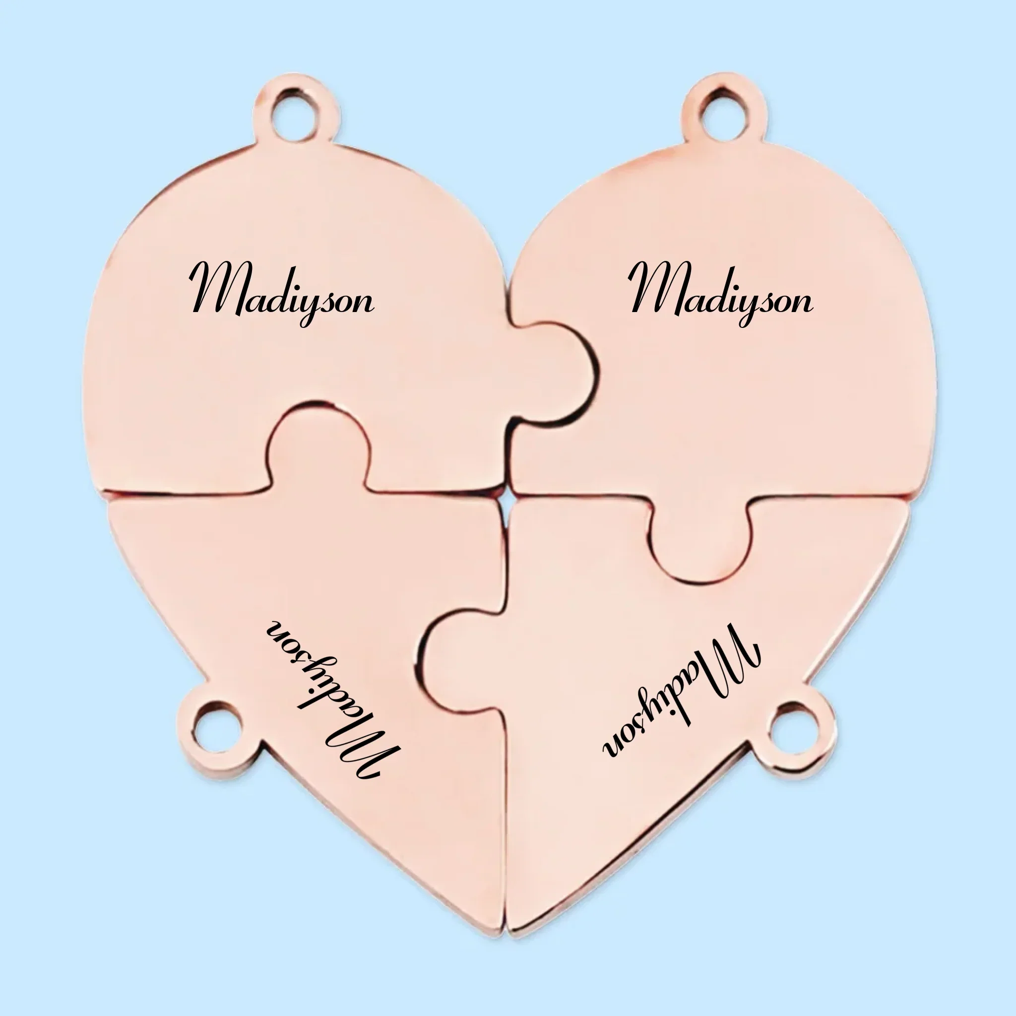 Real Friends Are Family - Bestie Personalized Custom Heart Puzzle Necklace - Gift For Best Friends, BFF, Sisters - Image 11