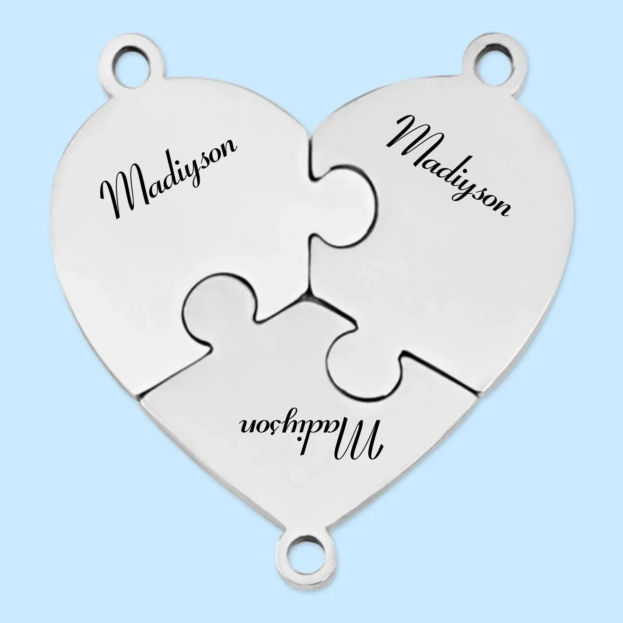 Real Friends Are Family - Bestie Personalized Custom Heart Puzzle Necklace - Gift For Best Friends, BFF, Sisters - Image 17