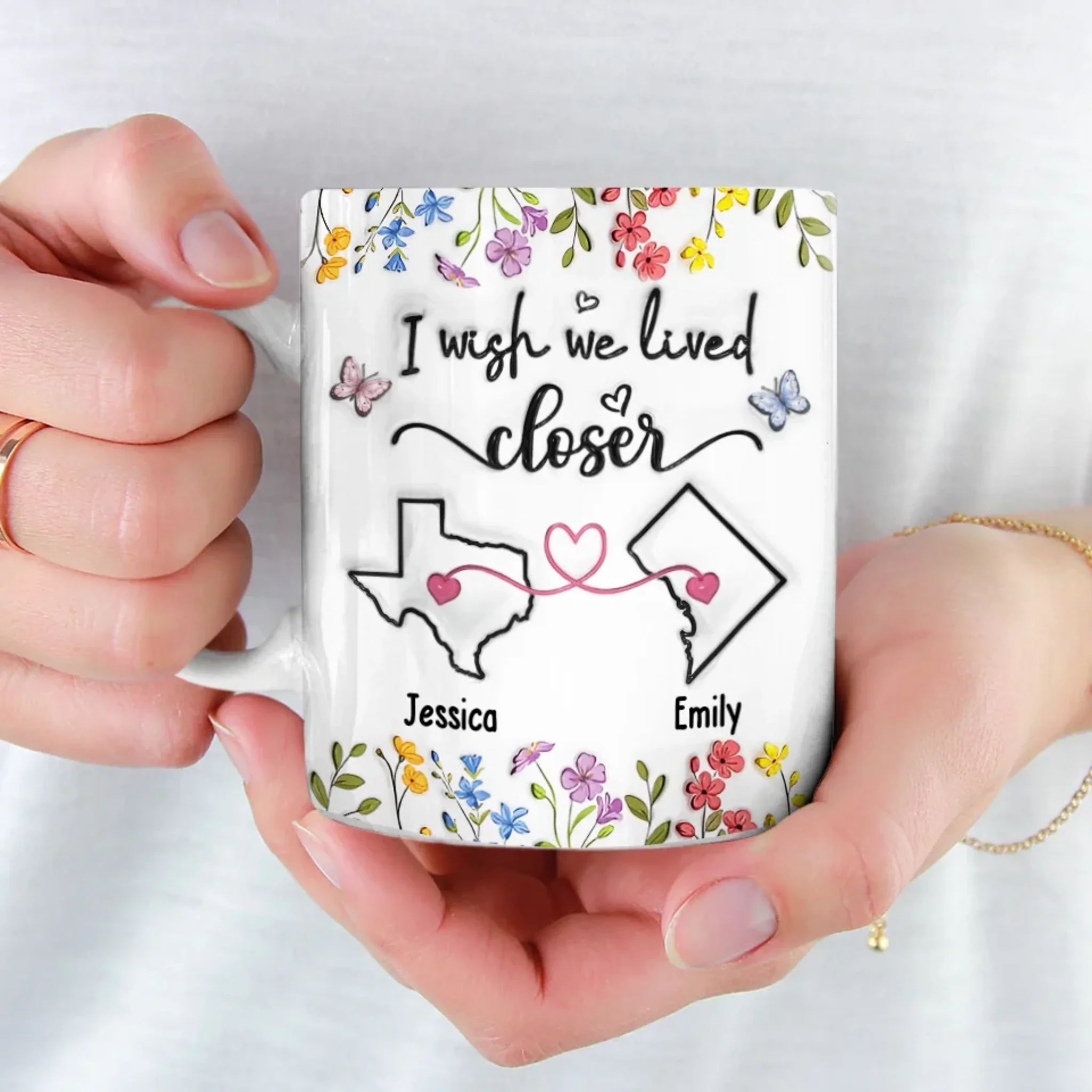 Real Friendship Transcends Time And Space - Bestie Personalized Custom 3D Inflated Effect Printed Mug - New Arrival, Gift For Best Friends, BFF, Sisters AMZ - Image 4