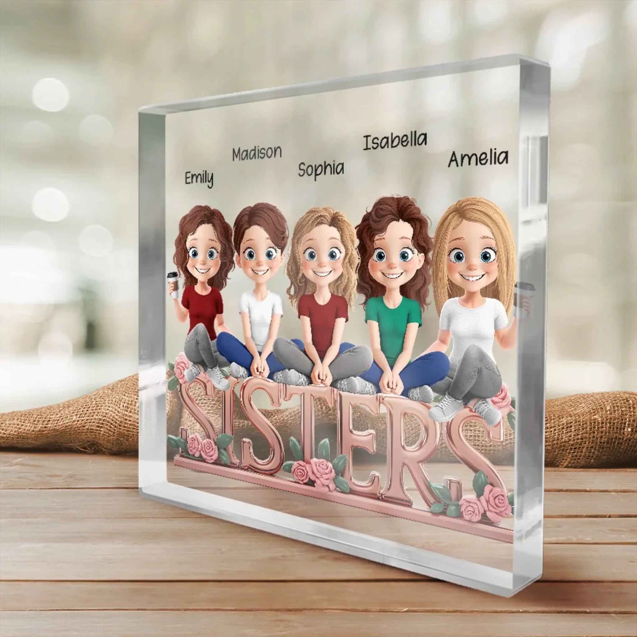 Real Queens Fix Each Other’s Crowns - Bestie Personalized Custom Square Shaped Acrylic Plaque - Gift For Best Friends, BFF, Sisters - Image 4