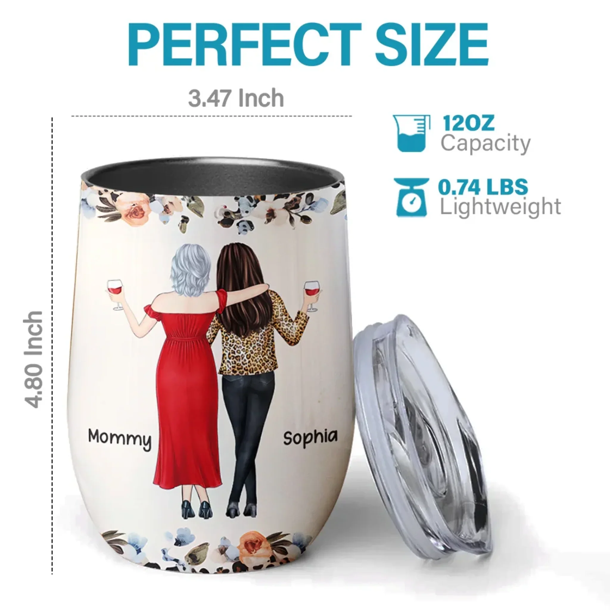 Remember, You’re Unstoppable - Family Personalized Custom Wine Tumbler -  Gift For Mom, Daughter - Image 4