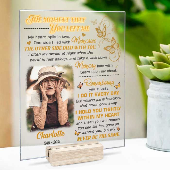 Remembering You Is Easy I Do It Everyday - Upload Image - Personalized Acrylic Plaque - Image 3