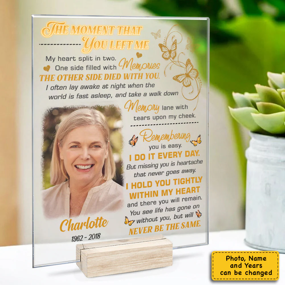 Remembering You Is Easy I Do It Everyday - Upload Image - Personalized Acrylic Plaque - Image 4