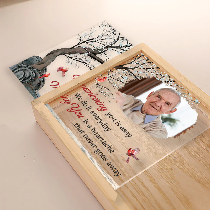 Custom Photo Remembering You Missing You - Memorial Personalized Custom Frame Light Box - Sympathy Gift For Family Members - Image 3
