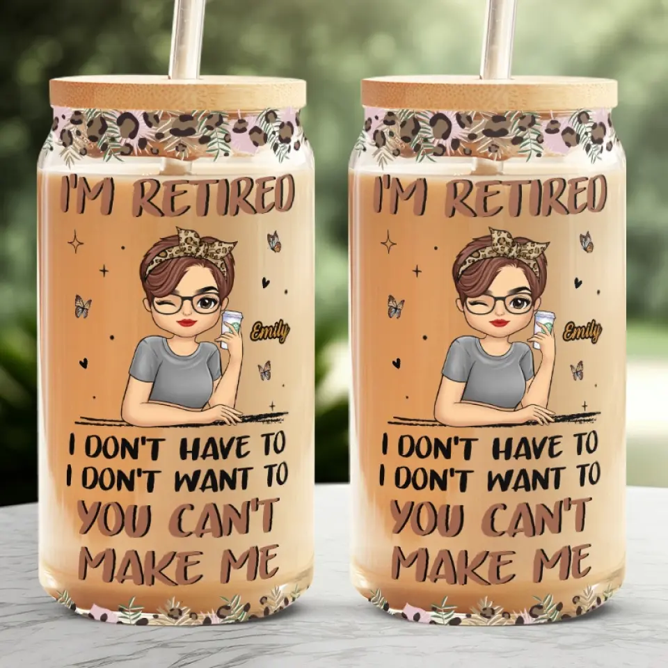 Retire From Work, But Not From Life - Personalized Custom Glass Cup, Iced Coffee Cup - Appreciation, Retirement Gift For Coworkers, Work Friends, Colleagues - Image 3