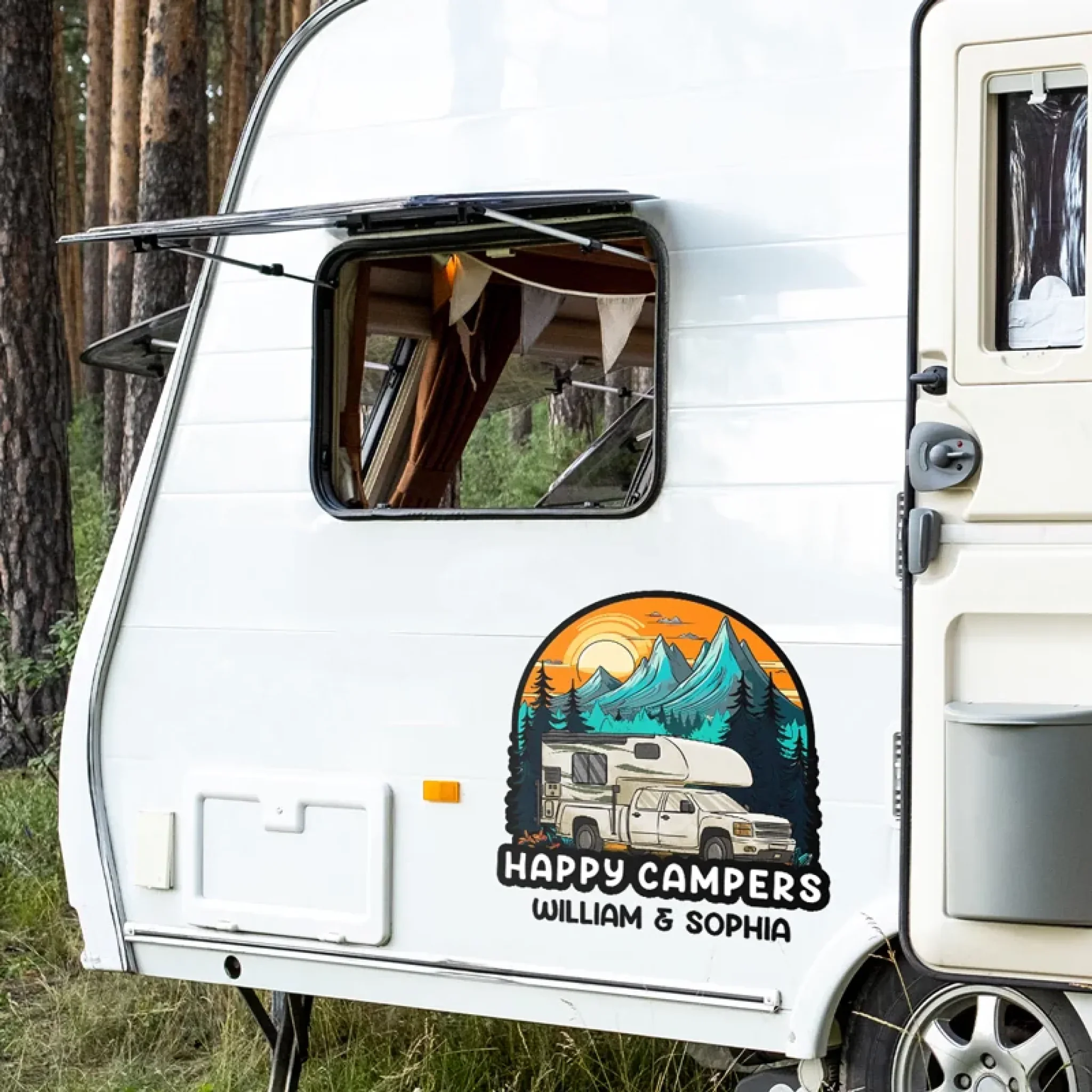 Roam Far, Camp Near - Camping Personalized Custom RV Decal - Gift For Yourself, Best Friends, Siblings, Family Members, Camping Lovers - Image 3