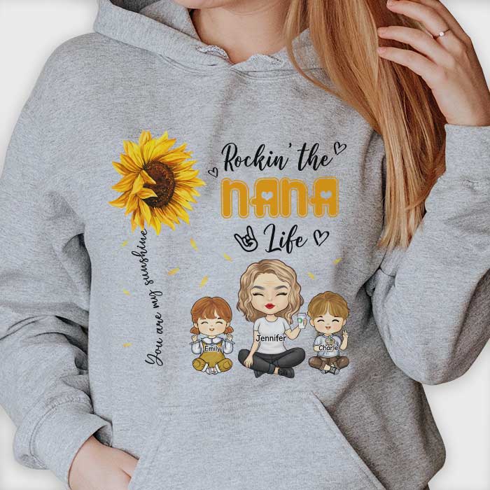 Rockin' The Grandma Life - Gift For Mom, Grandma - Personalized Unisex T-shirt, Hoodie - Image 2
