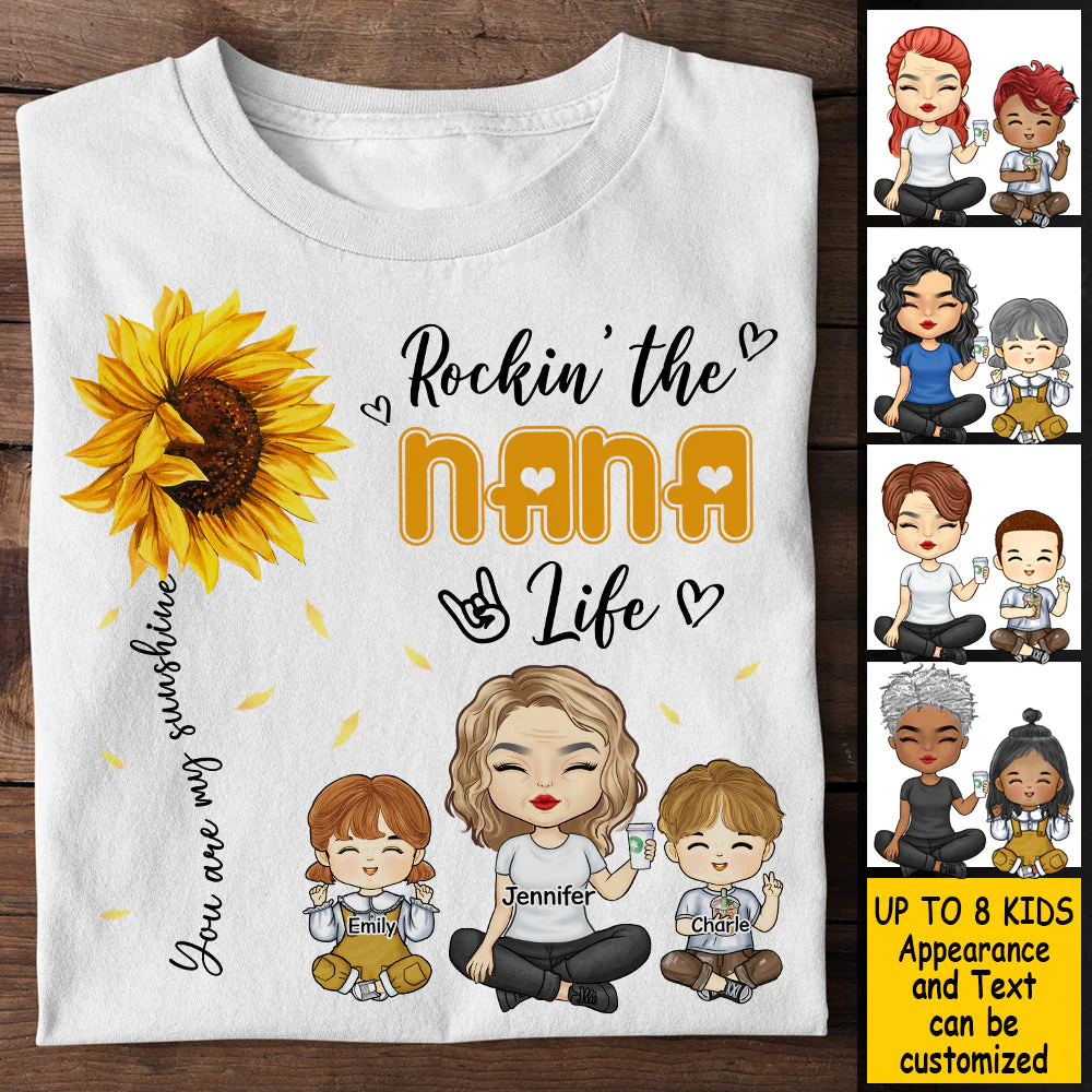 Rockin' The Grandma Life - Gift For Mom, Grandma - Personalized Unisex T-shirt, Hoodie - Image 3