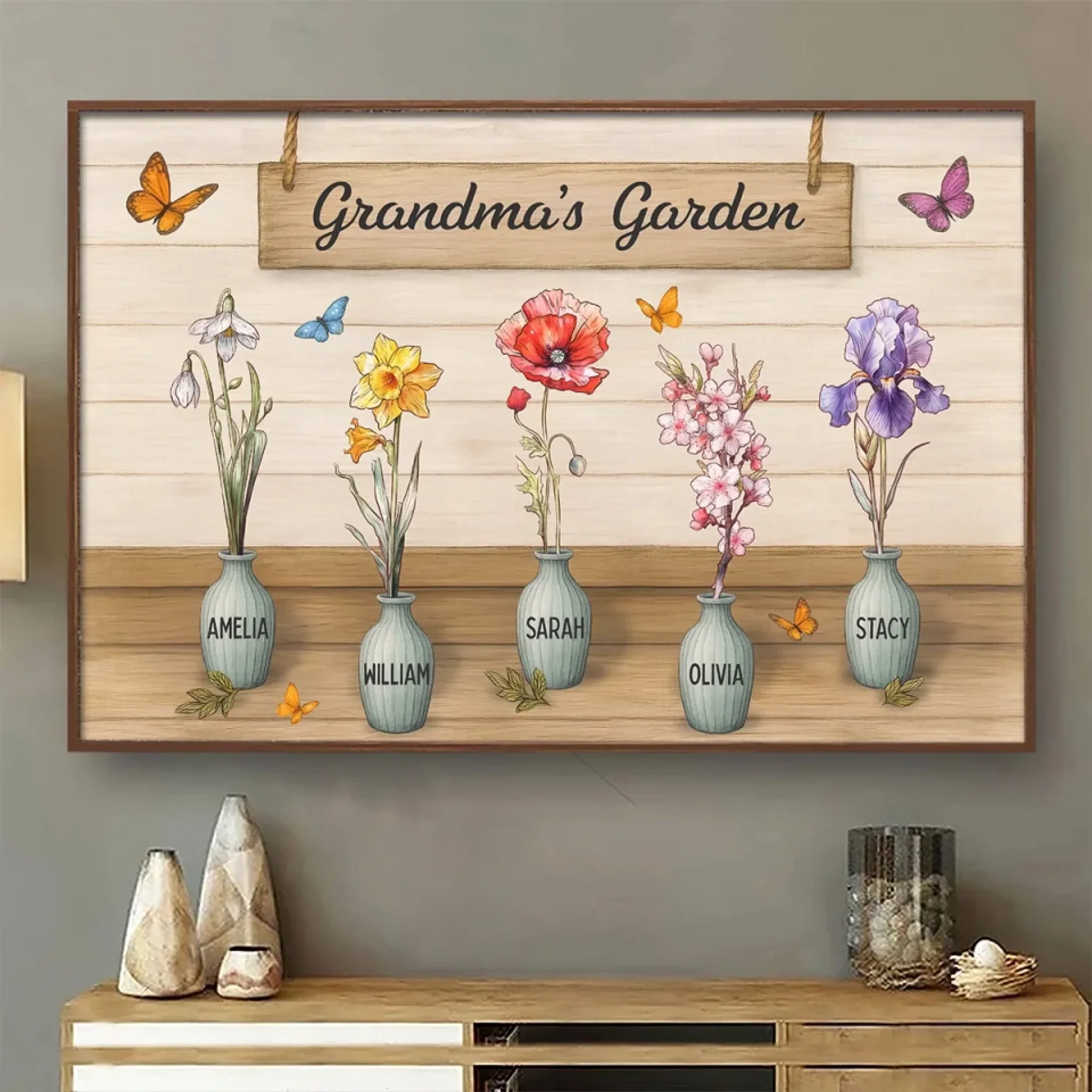Rooted In Her Love - Family Personalized Custom Horizontal Poster - Mother's Day, Gift For Mom, Grandma - Image 3