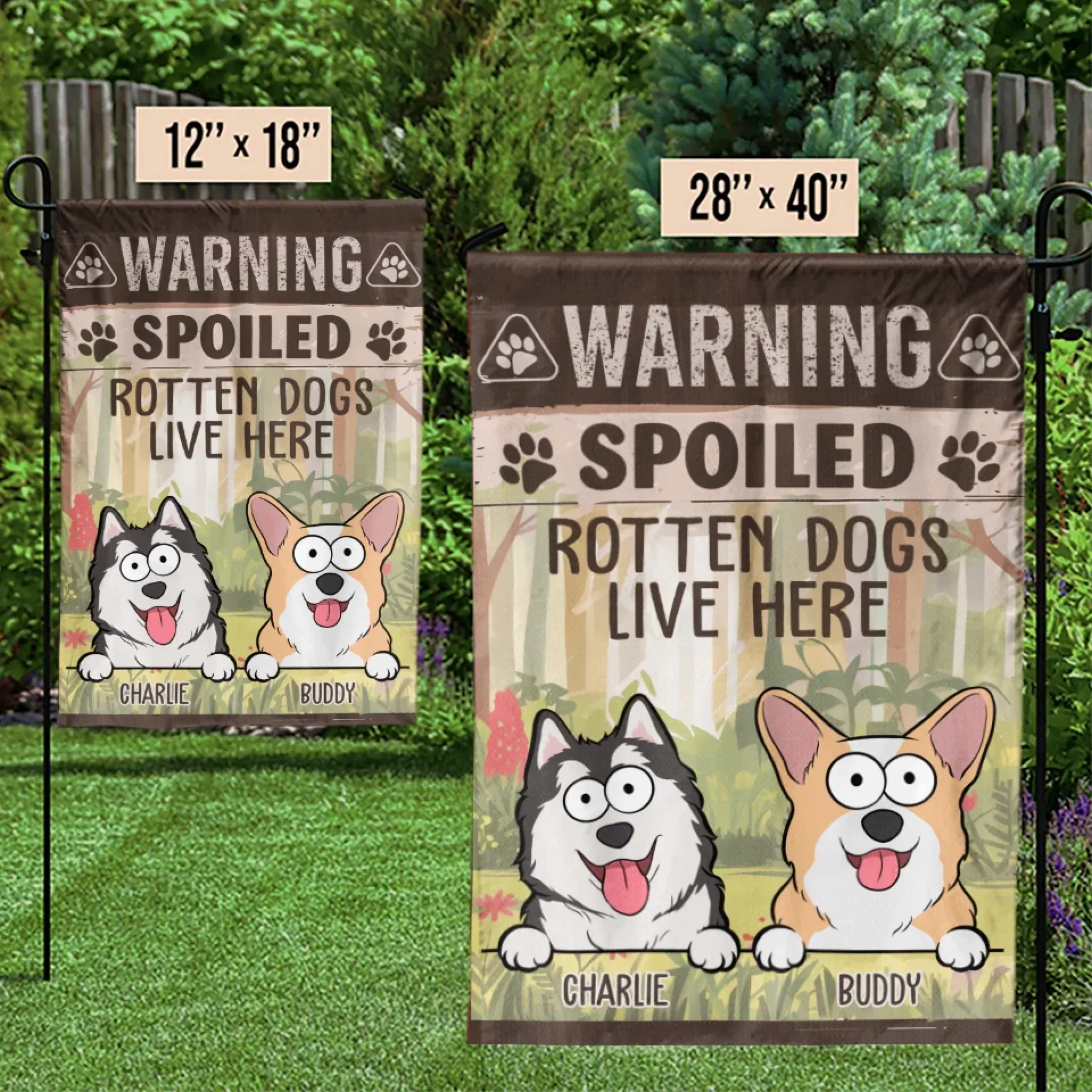 Rotten Dogs, Worse Bites - Dog Personalized Custom Flag - Gift For Pet Owners, Pet Lovers - Image 3