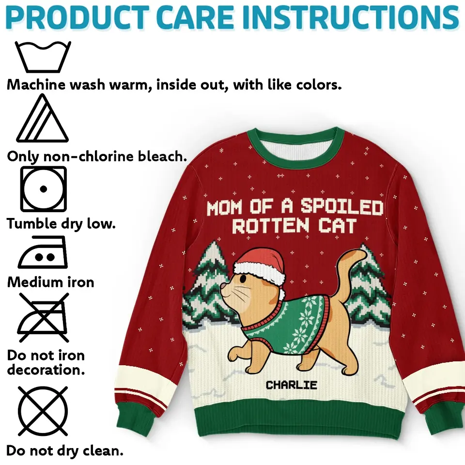 Santa Claws Is Coming To Town - Cat Personalized Custom Ugly Sweatshirt - Unisex Wool Jumper - Christmas Gift For Pet Owners, Pet Lovers - Image 6