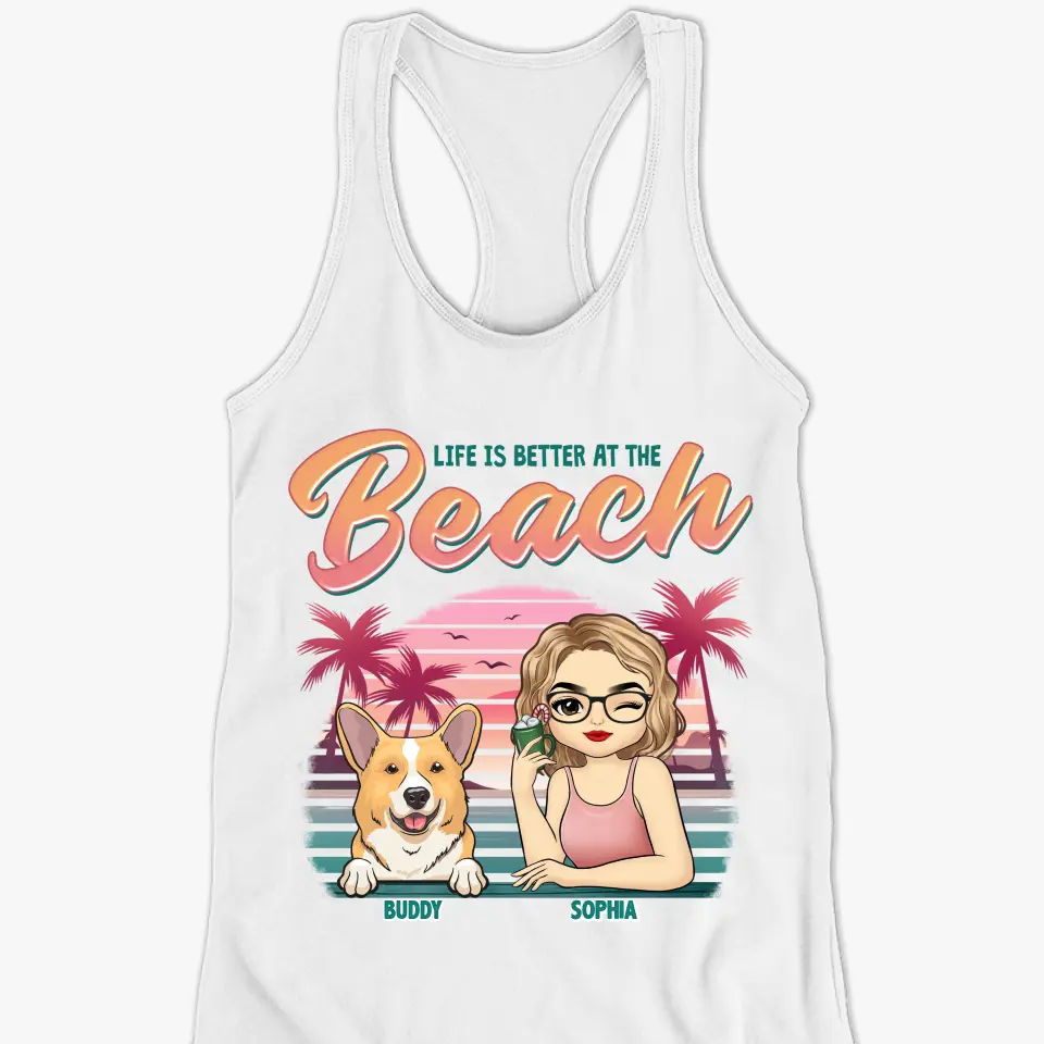 See You At The Beach - Dog Personalized Custom Racer Back Tank Top - Gift For Pet Owners, Pet Lovers - Image 2