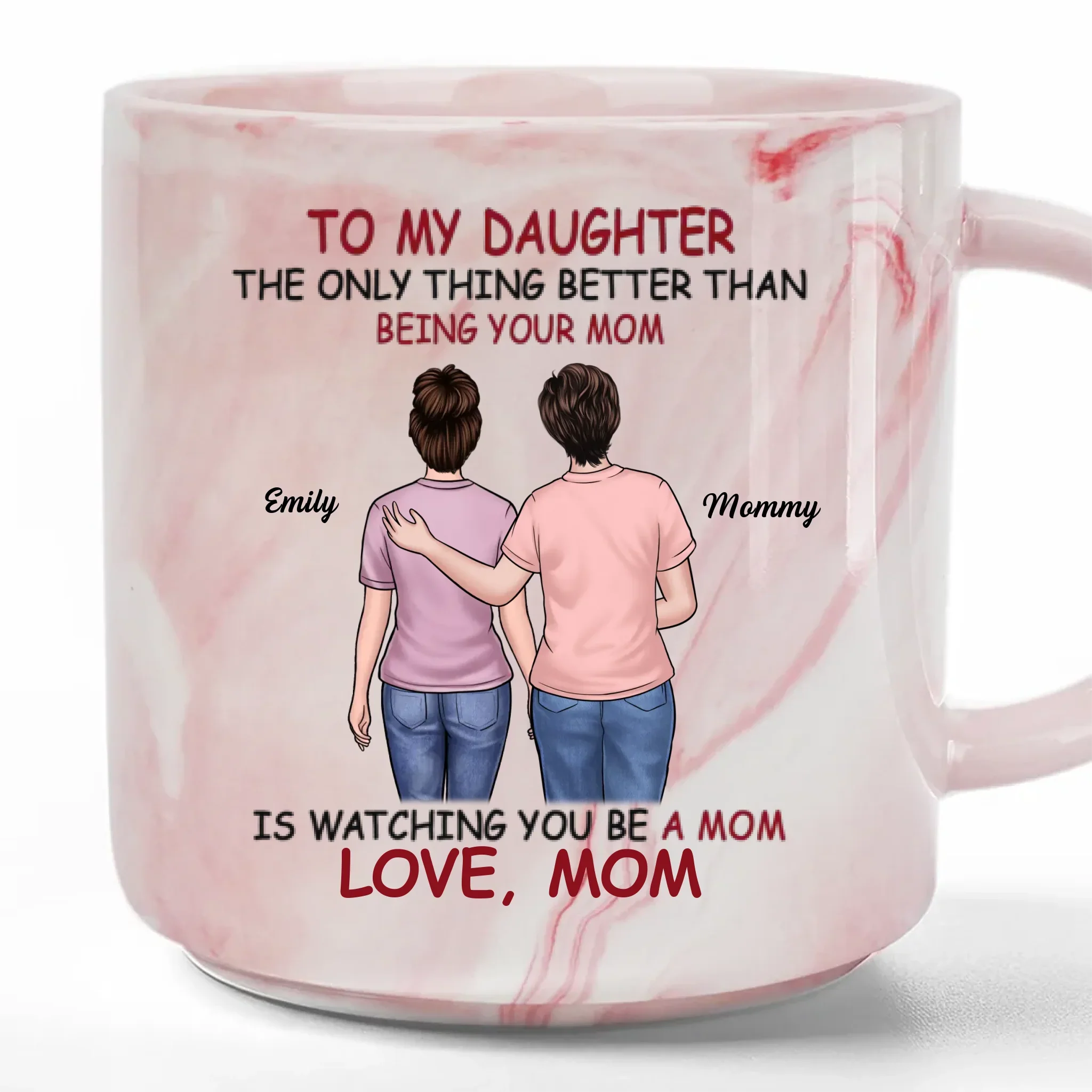 Seeing You As A Mother Is My Greatest Joy - Family Personalized Custom Marble Mug - Mother's Day, Gift For Daughter - Image 2
