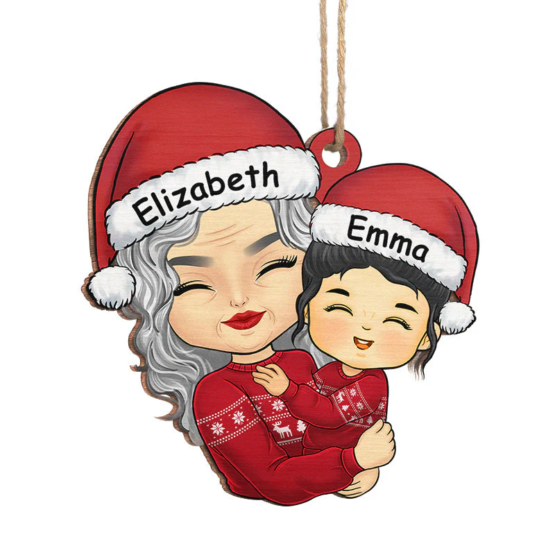 Sending You Lots Of Holiday Hugs  - Family Personalized Custom Ornament - Wood Custom Shaped - Christmas Gift For Mom, Grandma - Image 2