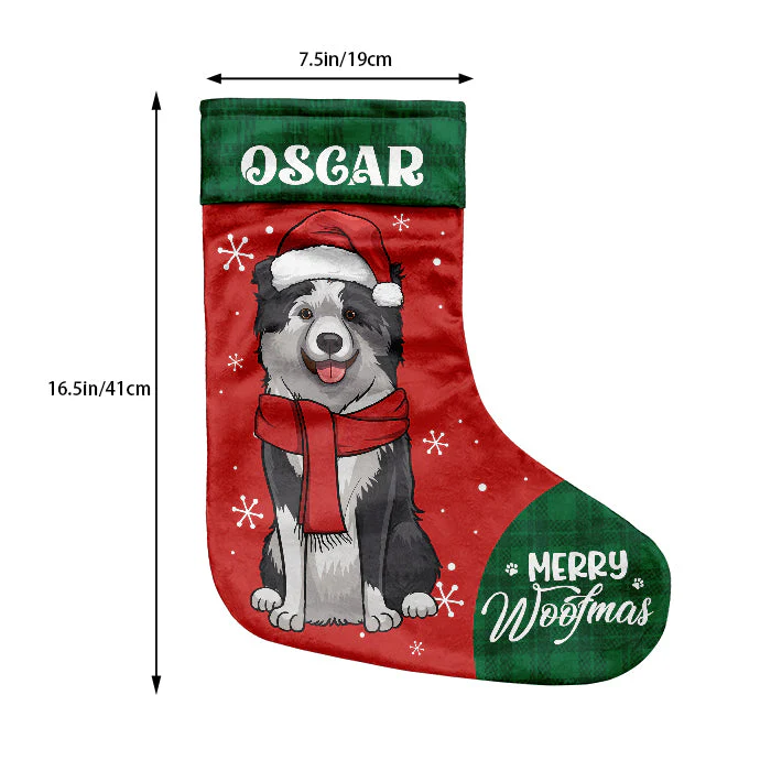 Sending You Pugs And Kisses This Christmas - Personalized Custom Christmas Stocking - Gift For Pet Lovers, Christmas Gift - Image 3