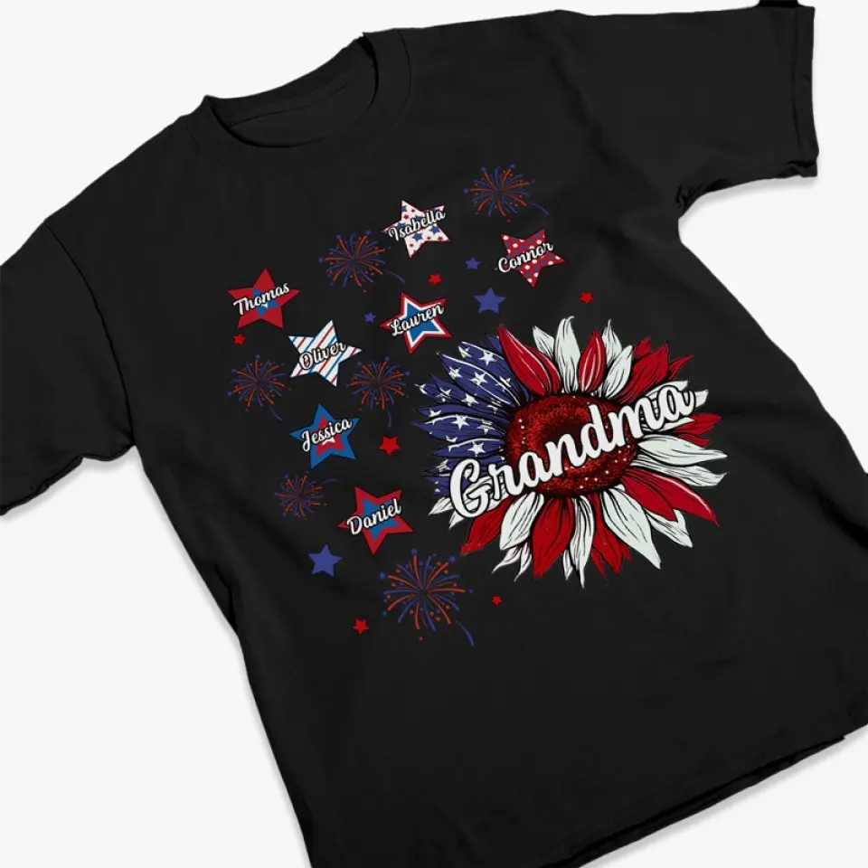 Shine Bright In The Sky - Family Personalized Custom Unisex T-shirt, Hoodie, Sweatshirt - 4th Of July, Gift For Mom, Grandma - Image 3