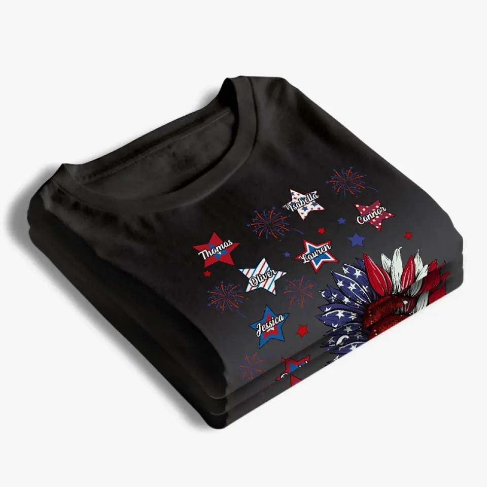 Shine Bright In The Sky - Family Personalized Custom Unisex T-shirt, Hoodie, Sweatshirt - 4th Of July, Gift For Mom, Grandma - Image 4