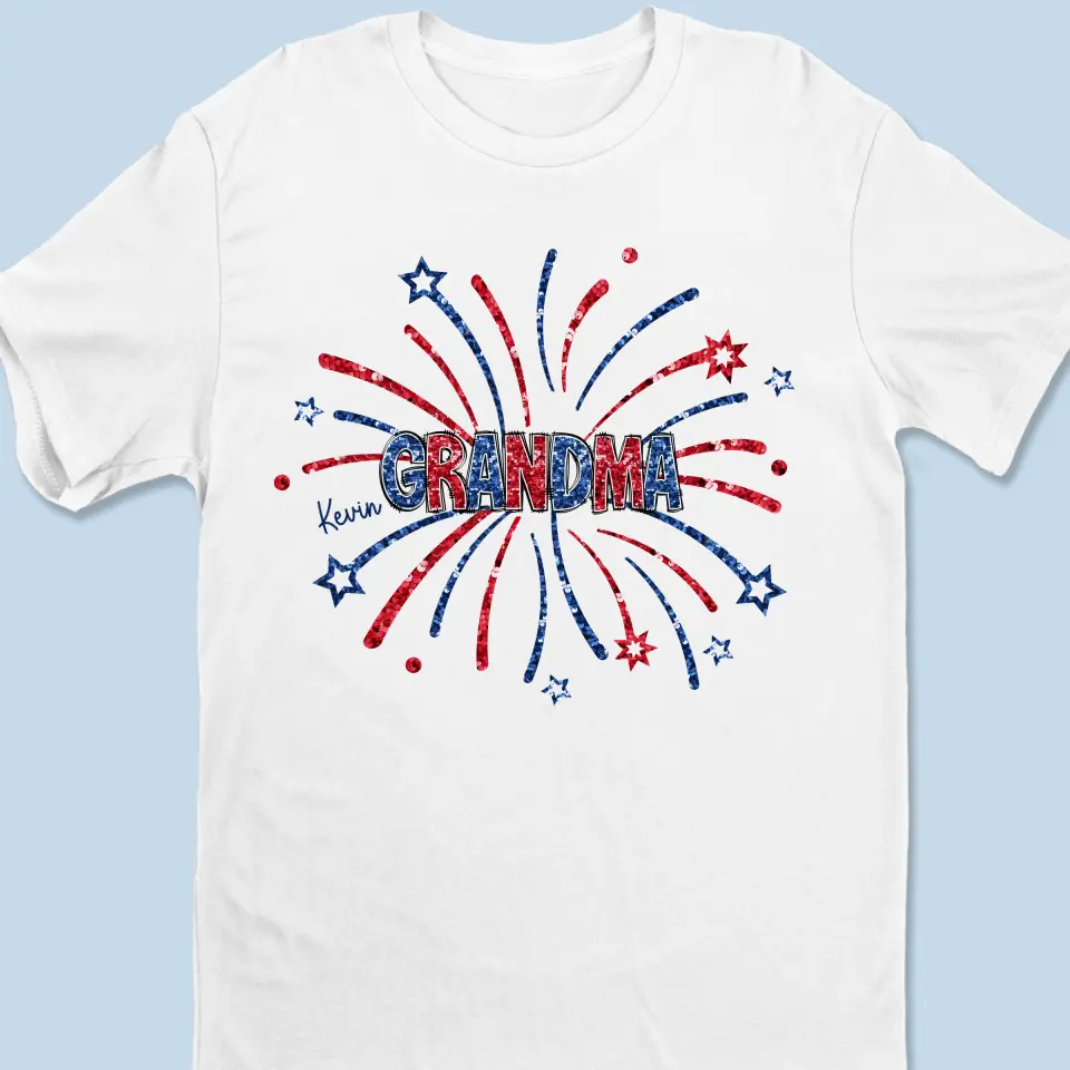 Shine Like Fireworks - Family Personalized Custom Unisex T-shirt, Hoodie, Sweatshirt - 4th Of July, Gift For Mom, Grandma - Image 2