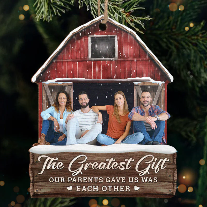 Siblings Custom Photo Enjoy The Christmas Season Together - Family Personalized Custom Ornament - Wood Custom Shaped - Christmas Gift For Siblings, Brothers, Sisters, Cousins, Friends - Image 2