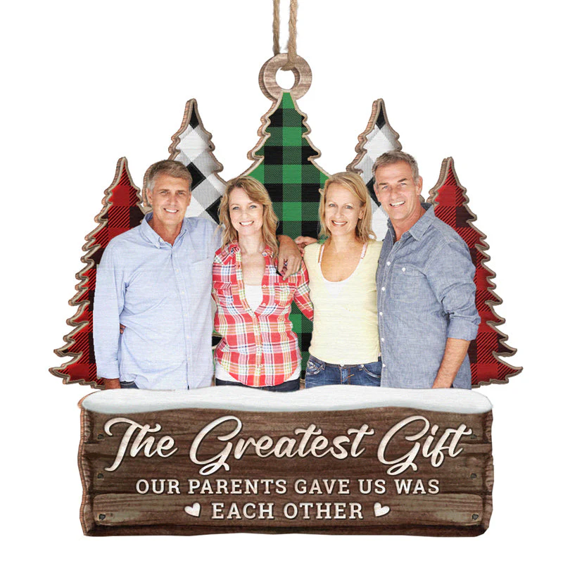 Siblings Custom Photo Warm Winter Wishes - Family Personalized Custom Ornament - Wood Custom Shaped - Christmas Gift For Siblings, Brothers, Sisters, Cousins, Friends - Image 2